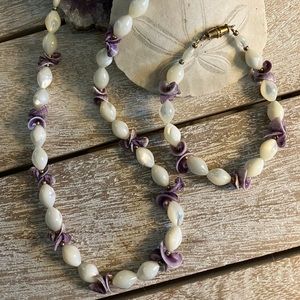 Seashell Tropical Necklace & Bracelet Jewelry Set